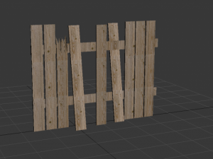 the fence of the broken boards Modello 3D