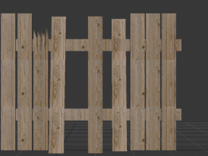 the fence of the broken boards 3D 모델