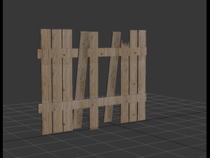 the fence of the broken boards 3D 모델