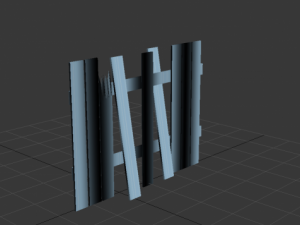 the fence of the broken boards 3D 모델