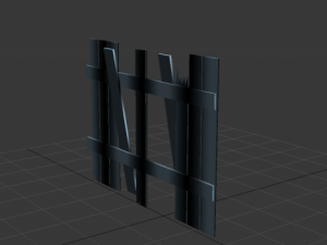 the fence of the broken boards 3D 모델