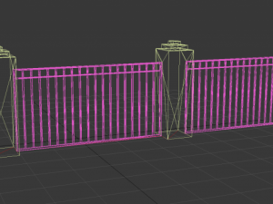 lattice fence with stone columns 3D 모델