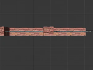 lattice fence with stone columns o2 3D Model