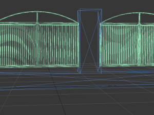 lattice fence with stone columns o2 Modèle 3D