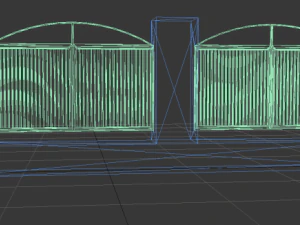 lattice fence with stone columns o2 3D Model