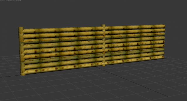 a fence made of logs 3D Model .c4d .max .obj .3ds .fbx .stl .blend 