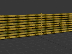 a fence made of logs 3D Model