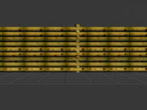 a fence made of logs 3D Model