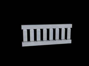 stone small fence Modello 3D