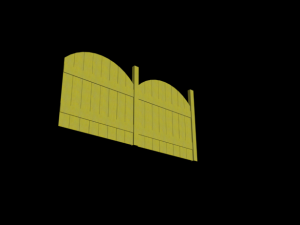 nice smooth wooden fence 3D Model
