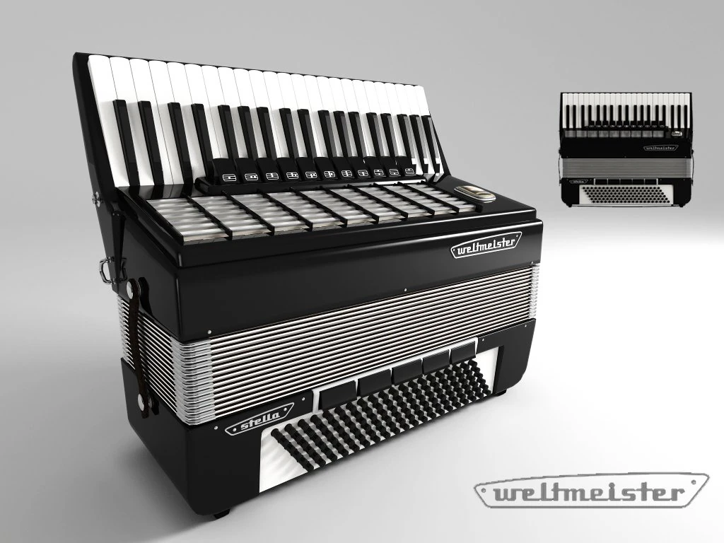 accordion weltmeister stella 3D Model .c4d .max .obj .3ds .fbx .stl .blend 