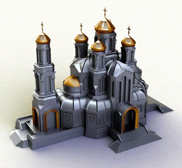 The main temple of the Armed Forces of the Russian Federation 3D Baskı Modeli .c4d .max .obj .3ds .fbx .stl .blend 