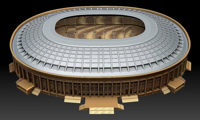 Luzhniki Sports Stadium In Moscow 3D Принт Модель .c4d .max .obj .3ds .fbx .stl .blend 