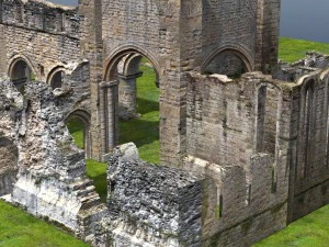 abbey in ruins monastery 3D Model