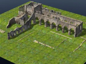abbey in ruins monastery 3D Model