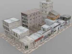 barrio de chabolas edificios bloques de la ciudad Modelo 3D