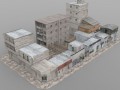 shanty town buildings city blocks 3D Model
