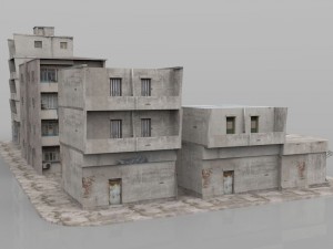 shanty town buildings city blocks 3D 모델