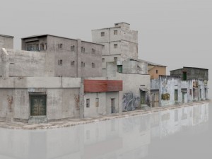 shanty town buildings city blocks 3D 모델