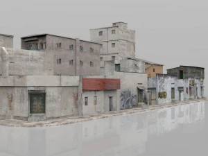 shanty town buildings city blocks 3D Model