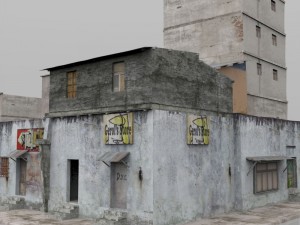 shanty town buildings city blocks 3D 모델