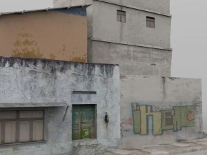 shanty town buildings city blocks 3D Model