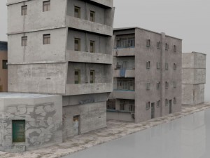 shanty town buildings city blocks 3D 모델