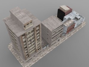 shanty town buildings city blocks 3D 모델