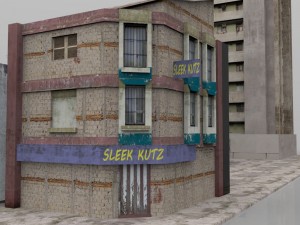 shanty town buildings city blocks 3D 모델