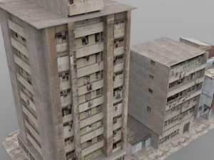 shanty town buildings city blocks 3D Model