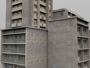 shanty town buildings city blocks 3D 모델