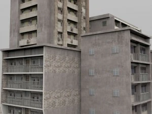 shanty town buildings city blocks 3D Model