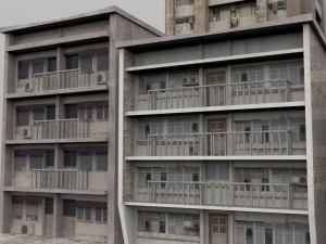 shanty town buildings city blocks 3D 모델