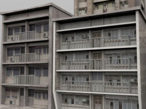 shanty town buildings city blocks 3D Model