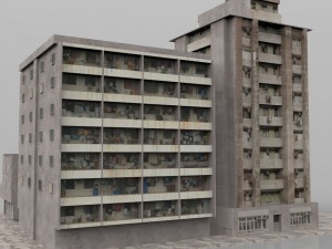 shanty town buildings city blocks 3D 모델