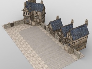medieval street Modello 3D