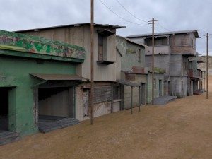 shanty town buildings 2 town blocks 3D-Modell