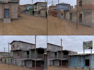 shanty town buildings 2 town blocks 3D-Modell