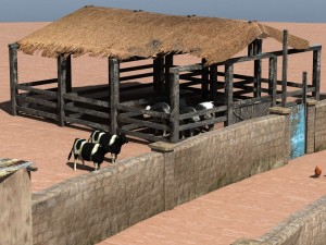 shanty town buildings 2 farm 3D Model