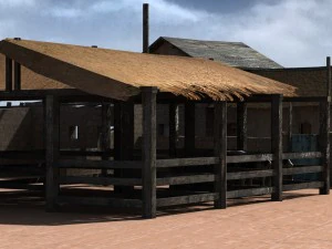 झोंपड़ी शहर की इमारतें 2 फार्म 3D मॉडल