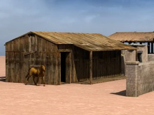 झोंपड़ी शहर की इमारतें 2 फार्म 3D मॉडल