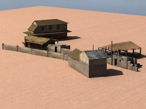 झोंपड़ी शहर की इमारतें 2 फार्म 3D मॉडल