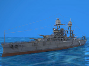 uss arizona in 3ds and obj format Model 3D