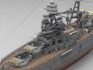 uss arizona in 3ds and obj format 3D 모델
