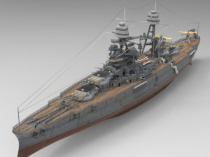 uss arizona in 3ds and obj format 3D 모델