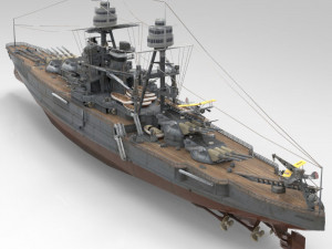 uss arizona in 3ds and obj format 3D 모델
