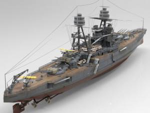 uss arizona in 3ds and obj format 3D 모델
