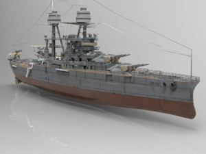 uss arizona in 3ds and obj format 3D 모델