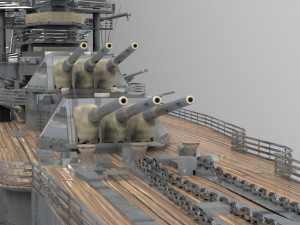 uss arizona in 3ds and obj format 3D 모델