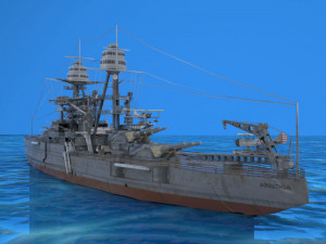 uss arizona in 3ds and obj format 3D 모델